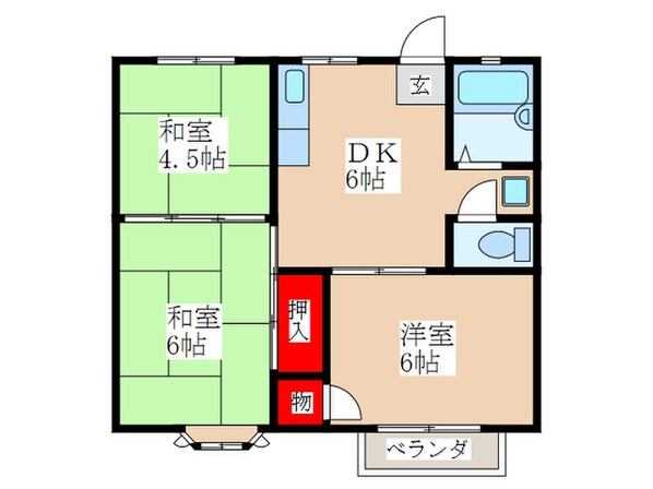 ディアコート門前の物件間取画像